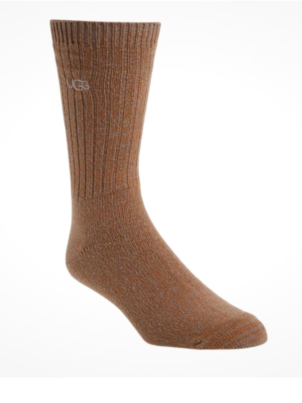 UGG® Trey Rib Knit Crew Socks, Chestnut, One Size, NEW with tags